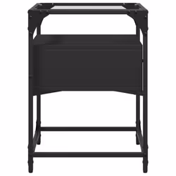 vidaXL Bedside Cabinets Nightstand Bed Cabinet 2 pcs Black Engineered Wood - black, 1 pcs - Additional view 4