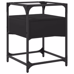 vidaXL Bedside Cabinets Nightstand Bed Cabinet 2 pcs Black Engineered Wood - black, 1 pcs - Additional view 5