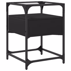 vidaXL Bedside Cabinets Nightstand Bed Cabinet 2 pcs Black Engineered Wood - black, 2 pcs - Additional view 6
