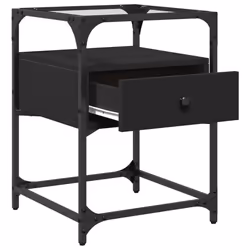 vidaXL Bedside Cabinets Nightstand Bed Cabinet 2 pcs Black Engineered Wood - black, 2 pcs - Additional view 7