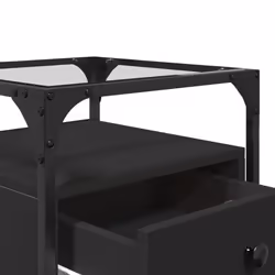 vidaXL Bedside Cabinets Nightstand Bed Cabinet 2 pcs Black Engineered Wood - black, 2 pcs - Additional view 8
