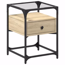 VidaXL 846076, Oak, Glass, Steel, Wood, 400 mm, 400 mm, 550 mm, 1 pc(s)