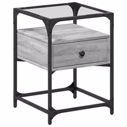 VidaXL 846080, Grey, Glass, Steel, Wood, 400 mm, 400 mm, 550 mm, 1 pc(s)
