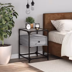VidaXL 846080 nightstand/bedside table Grey