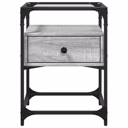 VidaXL 846080 nightstand/bedside table Grey - Additional view 4