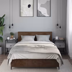 VidaXL 846081 nightstand/bedside table Grey - Additional view 2