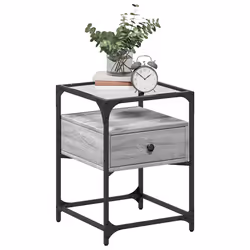 VidaXL 846081 nightstand/bedside table Grey - Additional view 3
