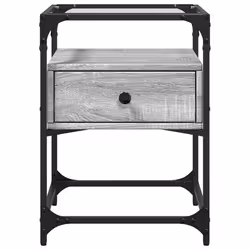 VidaXL 846081 nightstand/bedside table Grey - Additional view 4