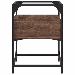 vidaXL Bedside Cabinets Nightstand Bed Cabinet 2 pcs Black Engineered Wood - brown oak, 2 pcs - Additional view 5