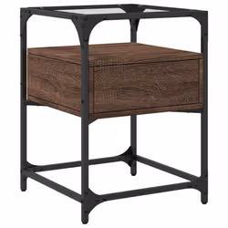 vidaXL Bedside Cabinets Nightstand Bed Cabinet 2 pcs Black Engineered Wood - brown oak, 2 pcs - Additional view 6