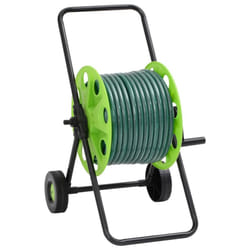 ) vidaXL Green Hose Reel Cart with Hose Pipe Reel Cart Water Hose Trolley PVC - without double couplers, 60 m/ 20 m (0.75''