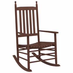 vidaXL Rocking Chair with Foldable Table Garden Chair Brown Solid Wood Poplar - Additional view 2