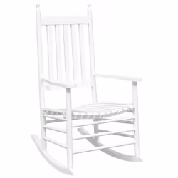 vidaXL Rocking Chair with Foldable Table Garden Chair White Solid Wood Poplar - Additional view 2