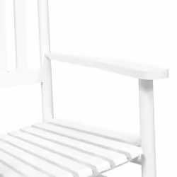 vidaXL Rocking Chair with Foldable Table Garden Chair White Solid Wood Poplar - Additional view 5
