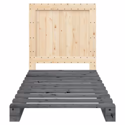 vidaXL Bed Frame with Headboard Home Bed Base Grey 90x200 cm Solid Wood Pine - Additional view 4