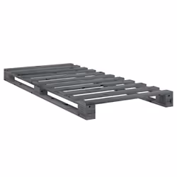 vidaXL Bed Frame with Headboard Home Bed Base Grey 90x200 cm Solid Wood Pine - Additional view 6