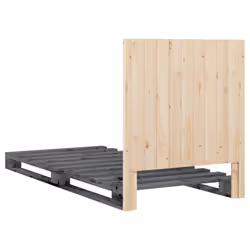 vidaXL Bed Frame with Headboard Home Bed Base Grey 90x200 cm Solid Wood Pine - Additional view 8