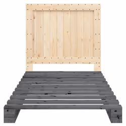 vidaXL Bed Frame with Headboard Home Bed Base Grey 100x200 cm Solid Wood Pine - Additional view 5