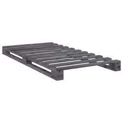vidaXL Bed Frame with Headboard Home Bed Base Grey 100x200 cm Solid Wood Pine - Additional view 6