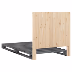 vidaXL Bed Frame with Headboard Home Bed Base Grey 100x200 cm Solid Wood Pine - Additional view 8