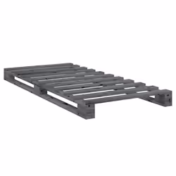vidaXL Bed Frame with Headboard Home Bed Base Grey 90x200 cm Solid Wood Pine - Additional view 6
