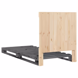 vidaXL Bed Frame with Headboard Home Bed Base Grey 90x200 cm Solid Wood Pine - Additional view 8