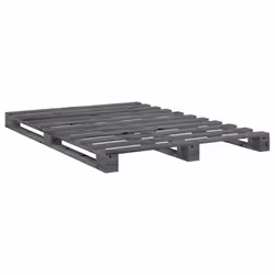 vidaXL Bed Frame with Headboard Home Bed Base Grey 140x200 cm Solid Wood Pine - Additional view 6
