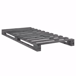 vidaXL Bed Frame with Headboard Home Bed Base Grey 90x200 cm Solid Wood Pine - Additional view 6