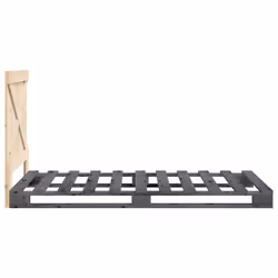 vidaXL Bed Frame with Headboard Home Bed Base Grey 90x200 cm Solid Wood Pine - Additional view 7