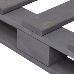 vidaXL Bed Frame with Headboard Home Bed Base Grey 90x200 cm Solid Wood Pine - Additional view 9