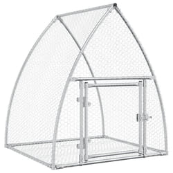 vidaXL Rabbit Hutch Outdoor Rabbit Cage Rabbit House Silver Galvanised Steel - 105 x 100 x 120 cm