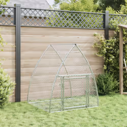 vidaXL Rabbit Hutch Outdoor Rabbit Cage Rabbit House Silver Galvanised Steel - 105 x 100 x 120 cm