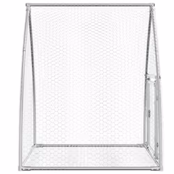vidaXL Rabbit Hutch Outdoor Rabbit Cage Rabbit House Silver Galvanised Steel - 105 x 100 x 120 cm - Additional view 5