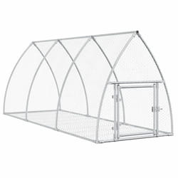 vidaXL Rabbit Hutch Outdoor Rabbit Cage Rabbit House Silver Galvanised Steel - 105 x 300 x 120 cm