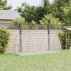 vidaXL Rabbit Hutch Outdoor Rabbit Cage Rabbit House Silver Galvanised Steel - 105 x 300 x 120 cm
