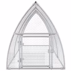 vidaXL Rabbit Hutch Outdoor Rabbit Cage Rabbit House Silver Galvanised Steel - 105 x 300 x 120 cm - Additional view 4