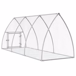 vidaXL Rabbit Hutch Outdoor Rabbit Cage Rabbit House Silver Galvanised Steel - 105 x 300 x 120 cm - Additional view 6