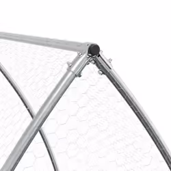 vidaXL Rabbit Hutch Outdoor Rabbit Cage Rabbit House Silver Galvanised Steel - 105 x 300 x 120 cm - Additional view 7