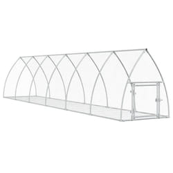 vidaXL Rabbit Hutch Outdoor Rabbit Cage Rabbit House Silver Galvanised Steel - 105 x 600 x 120 cm