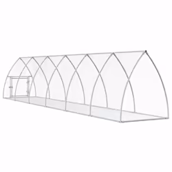 vidaXL Rabbit Hutch Outdoor Rabbit Cage Rabbit House Silver Galvanised Steel - 105 x 600 x 120 cm - Additional view 5