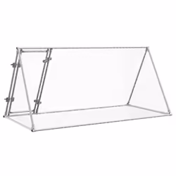 vidaXL Rabbit Hutch Outdoor Rabbit Hutch Rabbit House Silver Galvanised Steel - Additional view 6
