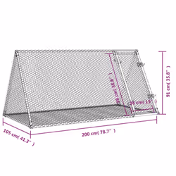 vidaXL Rabbit Hutch Outdoor Rabbit Hutch Rabbit House Silver Galvanised Steel - Additional view 9