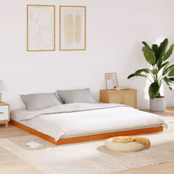 vidaXL Bed Frame Home Bed Base Wax Brown 180x200 cm Super King Solid Wood Pine