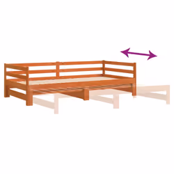 vidaXL Daybed with Trundle Sofa Bed Couch Wax Brown 90x200 cm Solid Wood Pine - Additional view 9