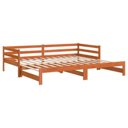 vidaXL Daybed with Trundle Sofa Bed Couch Wax Brown 90x190 cm Solid Wood Pine
