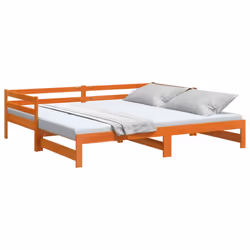 vidaXL Daybed with Trundle Sofa Bed Couch Wax Brown 90x190 cm Solid Wood Pine - Additional view 4