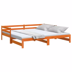 vidaXL Daybed with Trundle Sofa Bed Couch Wax Brown 80x200 cm Solid Wood Pine - Additional view 4