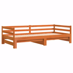 vidaXL Daybed with Trundle Sofa Bed Couch Wax Brown 80x200 cm Solid Wood Pine - Additional view 5