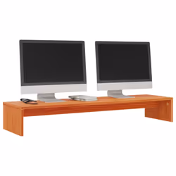 vidaXL Monitor Stand Computer Stand Display Stand Wax Brown Solid Wood Pine - Additional view 2
