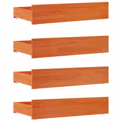 vidaXL Bed Drawers Bedroom Wooden Bed Box Storage Unit 4 pcs Solid Wood Pine - 95 x 57 x 18 cm